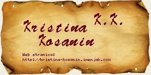 Kristina Košanin vizit kartica